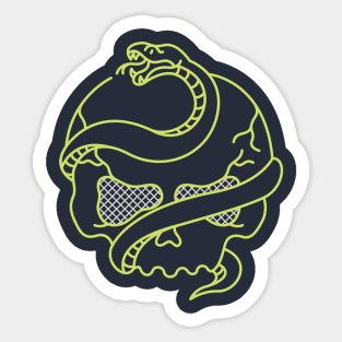 Death Snake and Skull Sticker